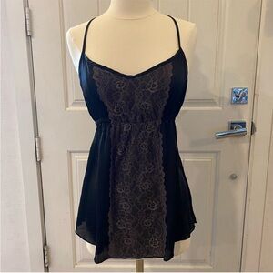 Kirra Y2K baby doll tank lace spaghetti strap Black Brown Lace size medium